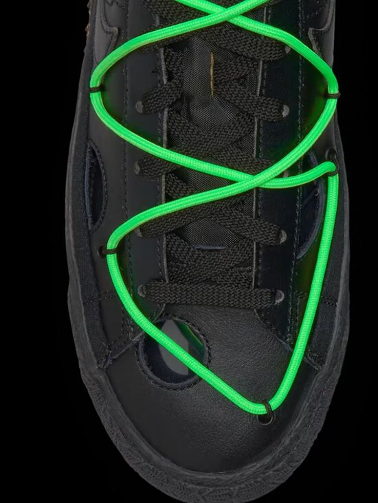 Nike Off-White x Blazer Low \'77 \'Black\' SIZE US 14 M New “Black / Electro Green” main image 9